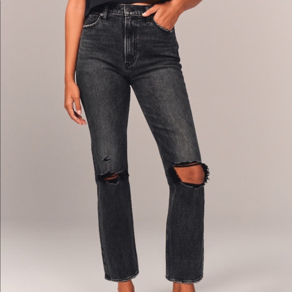 Abercrombie & Fitch Ultra High Rise Ankle Straight Jeans